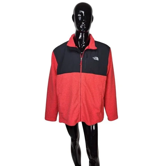 The North Face Red/Black Fleece Full-Zip Jacket Men's Size 2X